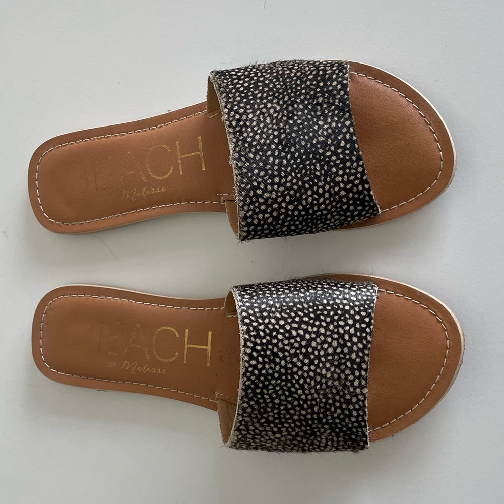 Beach by Matisse Calf Hair Cabana Slide Sandals - Picture 3 of 8